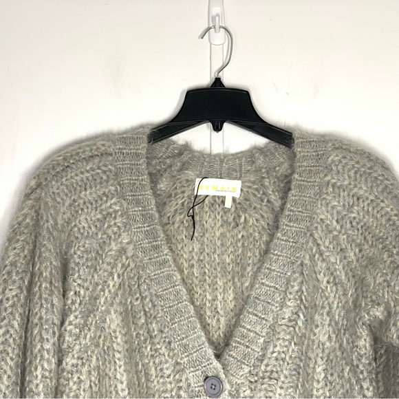 REMAIN BIRGER CHRISTENSEN Luna Cable-Knit Cardigan in Pearl Blue - Picture 5 of 14